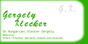 gergely klecker business card